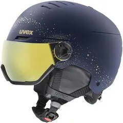 UVEX INSTINCT VISOR kask narciarski hardshell z goglami czarny, Kolor: niebieski, Rozmiar: 54-58