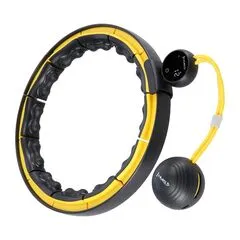HMS HHM21 HULA HOP BLACK/YELLOW Z MAGNESAMI, WYPUSTKAMI TPE I OBCIĄŻNIKIEM + LICZNIK, Kolor: czarny/żółty
