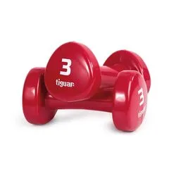 TIGUAR hantle do ćwiczeń fitness ciężarki 2x3kg zestaw czerwony, Kolor: czerwony, Waga: 3