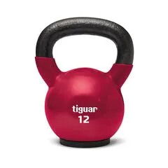 TIGUAR Kettlebell do ćwiczeń crossfit na siłownię 12kg czerwony, Kolor: czerwony, Waga: 12