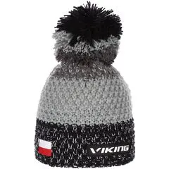 VIKING CORNET czapka męska zimowa z pomponem szarna/szara, Kolor: czarny, Waga: 0.2, Rozmiar: one size