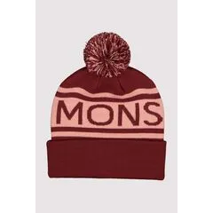 Mons Royale Czapka Unisex PomPom Logo Wine / Dusty Pink