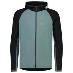 Mons Royale Bluza męska merino Traverse Full Zip Hood-Burnt zielono-czarna, Waga: 1.5, Rozmiar: M