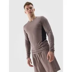 4F koszulka z długim rękawem longsleeve męska FNK M183 brązowa, Kolor: brązowy, Rozmiar: M