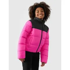 4F kurtka puchowa dziecięca dla dziewczynek 4FJWAW24TDJAF452 różowa, Kolor: Fuksja, Rozmiar: 164
