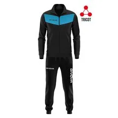 GIVOVA dres sportowy męski komplet bluza i spodnie TR018 czarny/zielony, Kolor: granatowy, Rozmiar: M