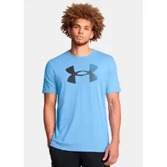 UNDER ARMOUR t-shirt męski koszulka bawełniana sportowa BIG LOGO niebieska, Kolor: niebieski, Rozmiar: M