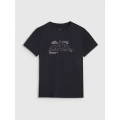 4F koszulka sportowa trekkingowa t-shirt dla dziewczynki 4FJWSS25TFTSF1199 czarna, Kolor: czarny, Rozmiar: 146/152