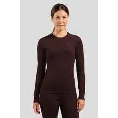 ODLO koszulka termoaktywna damska z długim rękawem brązowa, Kolor: brązowy, Waga: 0.2, Rozmiar: M