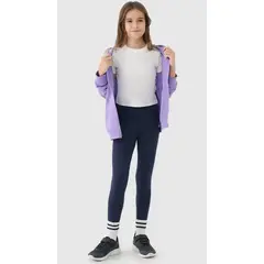 4F legginsy dziecięce bawełniane 4FJWMM00TTIGF220 granatowe