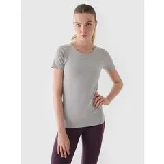 4F koszulka damska do biegania z odblaskami F0953 szara, Kolor: szary, Rozmiar: XS/S