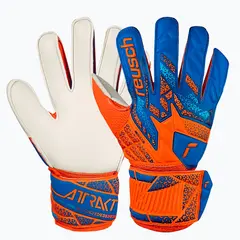 REUSCH rękawice bramkarskie Attrakt Solid Junior, Kolor: pomarańczowy, Rozmiar: 7