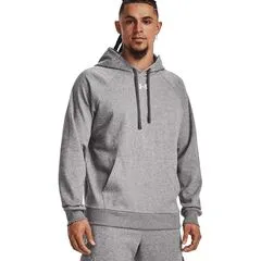 UNDER ARMOUR bluza dresowa męska z kapturem Rival Fleece szara, Kolor: szary, Rozmiar: M