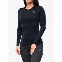ODLO Koszulka damska BL TOP crew neck l/s MERINO 200 czarna, Kolor: czarny, Rozmiar: L