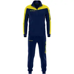 GIVOVA dres męski komplet spodnie i bluza TR036 czarny, Kolor: niebieski, Rozmiar: S