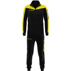 GIVOVA dres męski komplet spodnie i bluza TR036 czarny, Kolor: żółty, Rozmiar: XL
