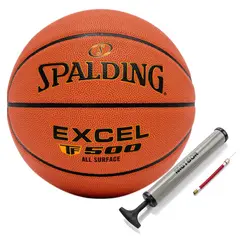 SPALDING piłka do koszykówki EXCEL TF-500 pomarańczowa + pompka, Kolor: pomarańczowy, Rozmiar: 5