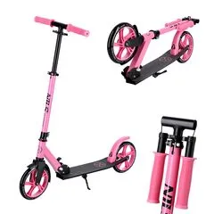 NILS EXTREME hulajnoga damska miejska składana z dużymi kołami HM2009 r&oacute;żowa, Kolor: r&oacute;żowy, Waga: 4 kg