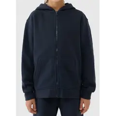 4F bluza bawełniana dziewczęca z kapturem 4FJWMM00TSWSF1861 granatowa, Kolor: granatowy, Rozmiar: 152