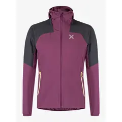 Montura softshell damski Rise Hooded Jacket wine red / sunny lime, Rozmiar: M