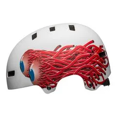 Kask juniorski BELL SPAN matte biały eyes, Kolor: biało-czerwony, Rozmiar: XS (49-53 cm)