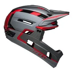 Kask full face BELL SUPER AIR R MIPS SPHERICAL matte gray czerwony, Kolor: szaro-czerwony, Rozmiar: S (52-56 cm)