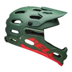 Kask full face BELL SUPER 3R MIPS matte ciemny green infrared, Kolor: zielony, Rozmiar: S (52-56 cm)