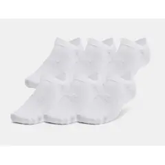 UNDER ARMOUR zestaw skarpetek stopek 6 par Essential No Show białe, Kolor: biały, Rozmiar: S