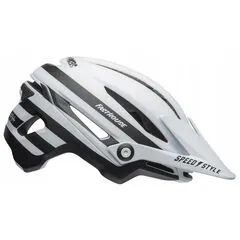 Kask mtb BELL SIXER INTEGRATED MIPS fasthouse stripes matte biały czarny, Kolor: biało-czarny, Rozmiar: L (58-62 cm)