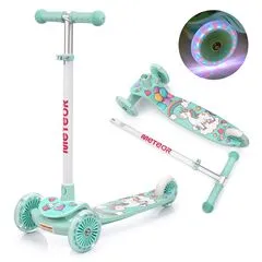 METEOR hulajnoga dziecieca dla dziewczynki trójkołowa Funny, Kolor: zielony