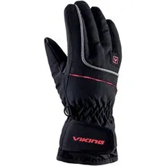 Rękawice narciarskie dziecięce VIKING Kevin Ski Kids czarno-czerwone, Kolor: czarno-czerwone, Rozmiar: 5