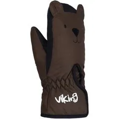 Rękawice zimowe dziecięce VIKING Minnis Kids jednopalczaste z membraną brązowe