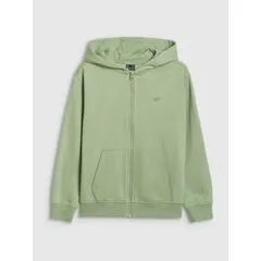 4F bluza dresowa chłopięca na zamek 4FJWAW25TSWSM1944 zielona, Kolor: zielony, Rozmiar: 158