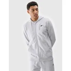 4F bluza dresowa męska rozpinana z kapturem 4FWMM00TSWSM1768 szary