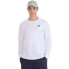 4F koszulka z długim rękawem męska longsleeve 4FWMM00TLONM432 biała, Kolor: biały, Rozmiar: XXL