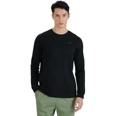 4F koszulka z długim rękawem męska longsleeve 4FWMM00TLONM432 czarna, Kolor: czarny, Rozmiar: M