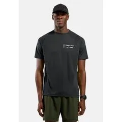 ODLO Koszulka z krótkim rękawem męska T-shirt crew neck s/s ESSENTIAL PRINT czarna, Kolor: czarny, Rozmiar: L