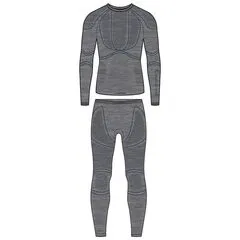 VIKING Bielizna Lan Pro Man Set zestaw z wełną merino szary, Kolor: szary, Rozmiar: L