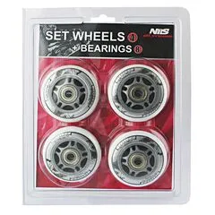 NILS EXTREME 76X24 82A Białe (4 szt) + Abec-7 (8 szt) Zestaw Extreme