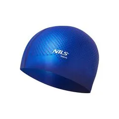 NILS AQUA NQC Jednokolorowy Czepek Silikonowy Dots Aqua, Kolor: granatowy