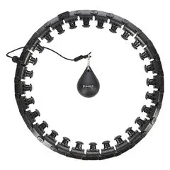 HMS HHW12 Plus Size Hula Hop z Wypustkami i obciążnikiem z regulacją, Kolor: czarny