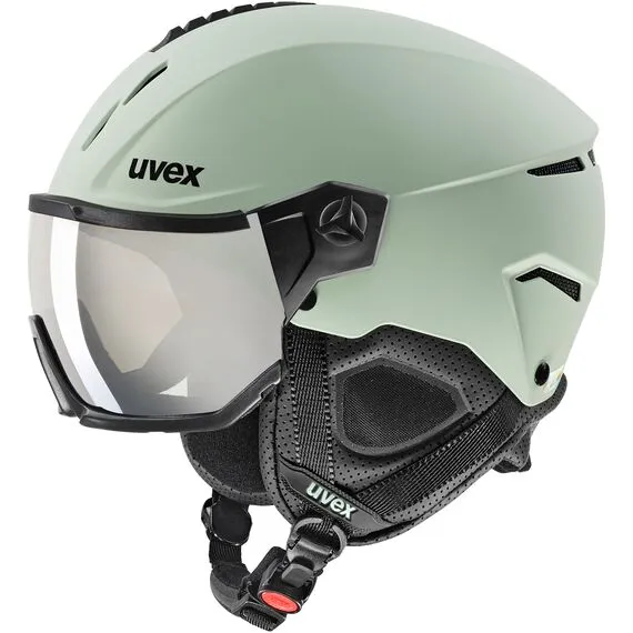 UVEX INSTINCT VISOR kask narciarski hardshell z goglami czarny, Kolor: zielony, Rozmiar: 56-58