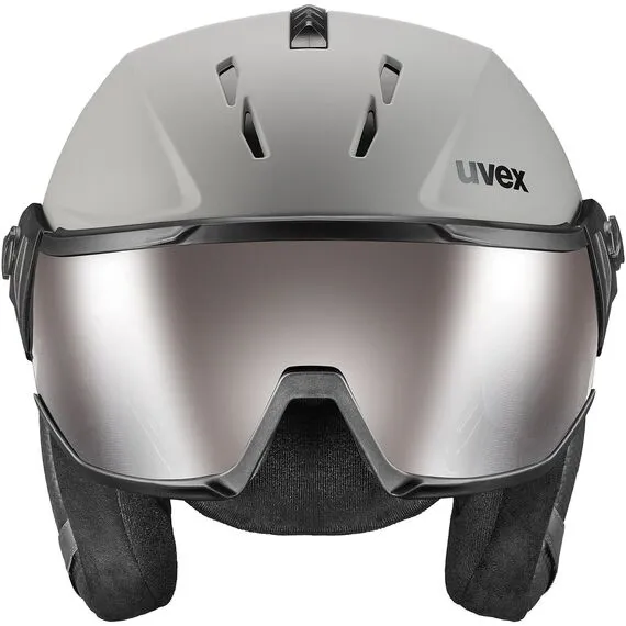 UVEX INSTINCT VISOR kask narciarski hardshell z goglami szary, Kolor: szary, Rozmiar: 56-58, 2 zdjęcie
