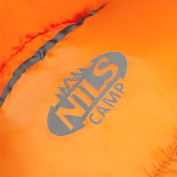 NILS CAMP śpiwór turystyczny typu kołdra z kapturem 215x75cm NC2008 pomarańczowy, Kolor: szaro-pomarańczowy, Waga: 1,1, Rozmiar: L, 12 zdjęcie
