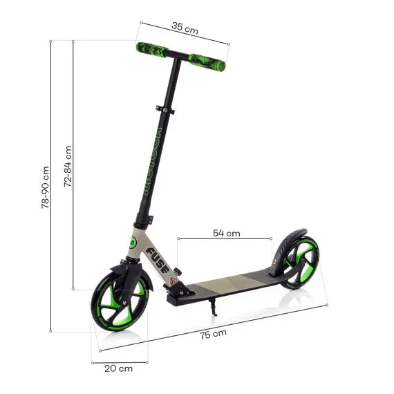 METEOR Hulajnoga Fuse zielony, 7 zdjęcie