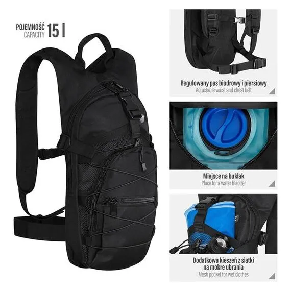 NILS CAMP NC1732 lekki plecak turystyczny CRAB czarny, 2 zdjęcie