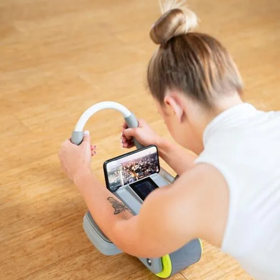 HMS KA08 GRAY ABS AUTOMATYCZNE KOŁO DO ĆWICZEŃ MIĘŚNI BRZUCHA Z WYŚWIETLACZEM LCD I ŁADOWANIEM, Kolor: szary, 11 zdjęcie