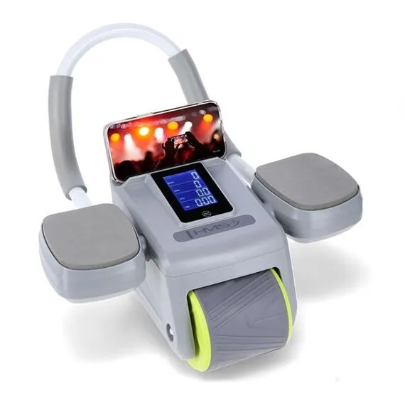 HMS KA08 GRAY ABS AUTOMATYCZNE KOŁO DO ĆWICZEŃ MIĘŚNI BRZUCHA Z WYŚWIETLACZEM LCD I ŁADOWANIEM, Kolor: szary, 3 zdjęcie