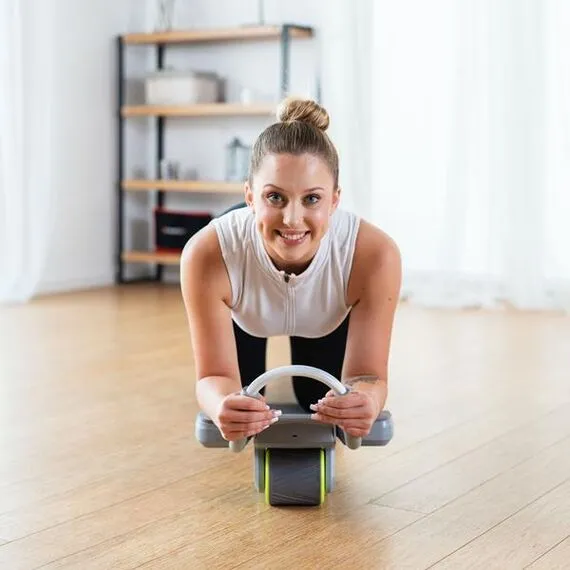 HMS KA08 GRAY ABS AUTOMATYCZNE KOŁO DO ĆWICZEŃ MIĘŚNI BRZUCHA Z WYŚWIETLACZEM LCD I ŁADOWANIEM, Kolor: szary, 4 zdjęcie