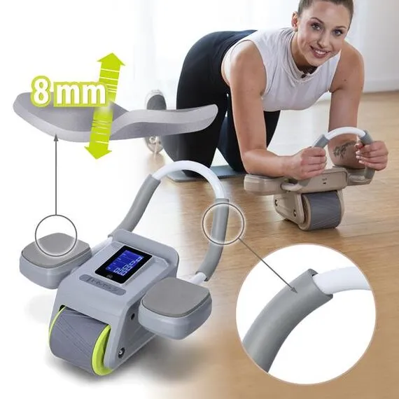 HMS KA08 GRAY ABS AUTOMATYCZNE KOŁO DO ĆWICZEŃ MIĘŚNI BRZUCHA Z WYŚWIETLACZEM LCD I ŁADOWANIEM, Kolor: szary, 8 zdjęcie